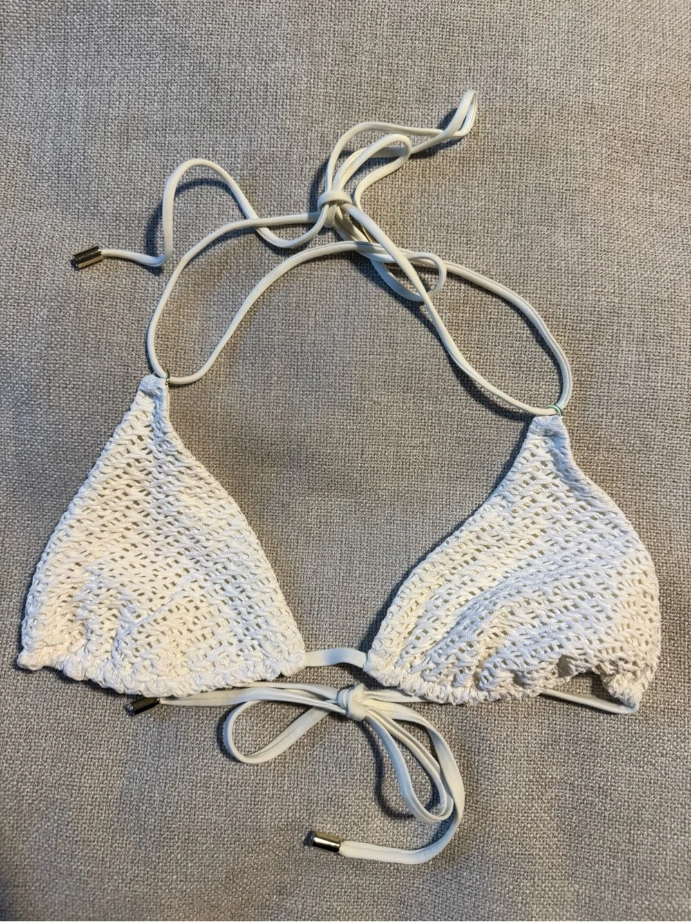 Monday Swimwear Ivory Crocheted Bikini